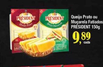 Supermercados Unidos Queijo prato ou muçarela fatiados président oferta