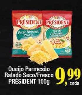 Supermercados Unidos Queijo parmesão ralado seco fresco président oferta