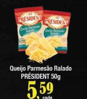 Supermercados Unidos Queijo parmesão ralado président oferta