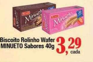 Supermercados Unidos Biscoito rolinho wafer minueto sabores oferta