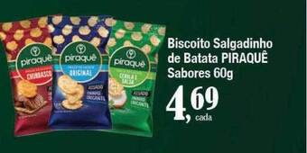 Supermercados Unidos Biscoito salgadinho de batata piraquê sabores oferta