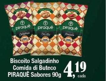 Supermercados Unidos Biscoito salgadinho comida di buteco piraquê sabores oferta