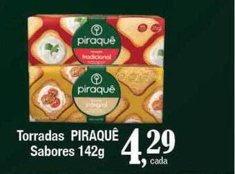 Supermercados Unidos Torradas piraquê sabores oferta