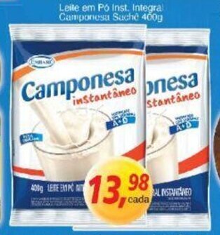 Supermercados Guanabara Leite em po Inst. Integral Camponesa sache 400g oferta