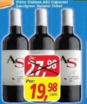 Supermercados Guanabara Vinho Chileno AS3 Sauvignon Varietal 750ml oferta