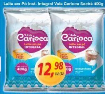 Supermercados Guanabara Leite em po Inst. Integral Vale Carioca sache 400g oferta