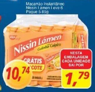 Supermercados Guanabara Macarrao instantaneo Nissin Lamen leve 6 pague 5 85g oferta
