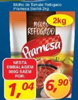 Supermercados Guanabara Molho de Tomate Refogado Pramesa sache 300g oferta