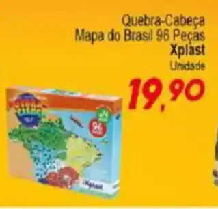 Quebra-cabeca Mapa do Brasil 96 pecas Xplast unidade