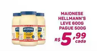 Bahamas Supermercados Maionese Hellmann's Leve 600g Pague 500g oferta
