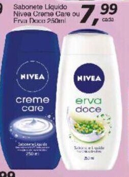 Supermercados Guanabara Sabonete Liquido Nivea Creme Care ou Erva Doce 250ml oferta