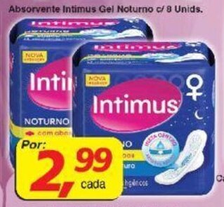 Supermercados Guanabara Absorvente Intimus Gel Noturno c/ 8 unids. oferta