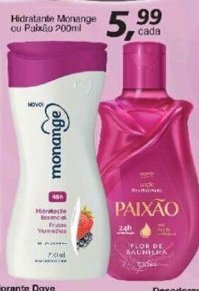 Supermercados Guanabara Hidratante Monange ou Paixao 200ml oferta