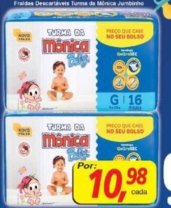 Supermercados Guanabara Fraldas descartaveis Turma da Monica Jumbinho oferta
