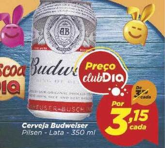 Dia Cerveja Budweiser 350ml oferta