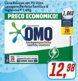 Lava Roupas Em Pó Omo Lavagem Perfeita Sanitiza&higieniza 1.6kg