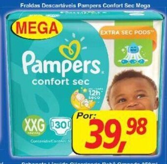 Supermercados Guanabara Fraldas Descartaveis Pampers Confort Sec Mega oferta