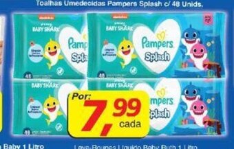 Supermercados Guanabara Toalhas Umedecidas Pampers Splash c/ 48 unids. oferta