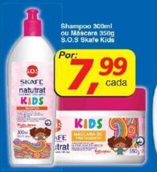 Supermercados Guanabara Shampoo 300ml ou Mascara 350g S.O.S Skafe Kids oferta