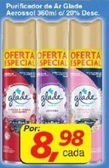 Supermercados Guanabara Purificador de Ar Glade Aerossol 360ml c/ 20% Desc, oferta