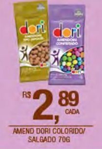 DB Supermercados Amendoim dori colorido salgado 70g oferta