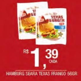 DB Supermercados Hambúrguer seara texas frango 56g oferta