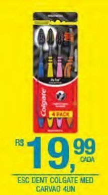 DB Supermercados Escova dental colgate med carvao 4un oferta
