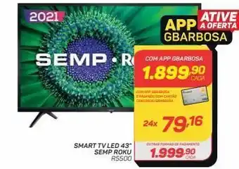 GBarbosa Smart tv led roku 43" oferta