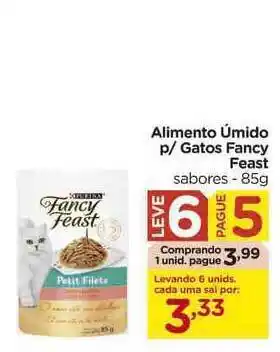 Carrefour Bairro Alimento úmido P Gatos Fancy Feast Leve 6 Pague 5 85g oferta