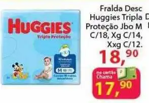 Fralda desc huggies tripla proteção jbo m