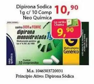 Dipirona sodica 1g neo quimica