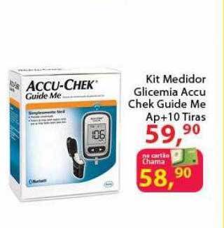 Chama Supermercados Kit medidor glicemia accu chek guide me ap+10 tiras oferta