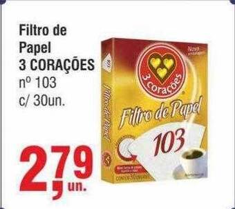 Higa Atacado Filtro de papel 3 corações n°103 oferta