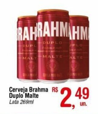 Fort Atacadista Cerveja Brahma Duplo Malte lata 269ml oferta