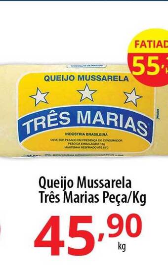 Akki Atacadista Queijo mussarela três marias peça-kg oferta