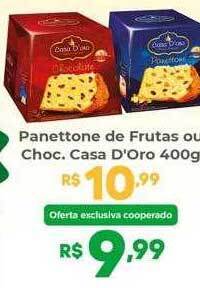 Coocerqui Panettone de frutas ou choc. casa d'oro oferta