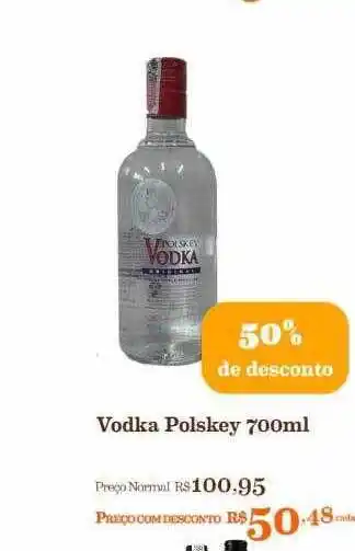 Mercadinhos São Luiz Vodka polskey 50.% de desconto oferta