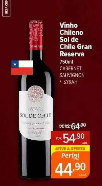 Perini Vinho chileno sol de chile gran reserva cabernet - sauvignon - syras oferta