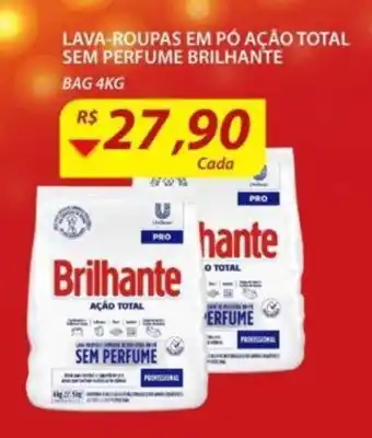 Assaí Atacadista Lava roupas em po Acao Total sem Perfume Brilhante bag 4kg oferta