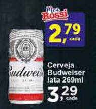 Rossi Supermercado Cerveja Budweiser lata 269ml oferta