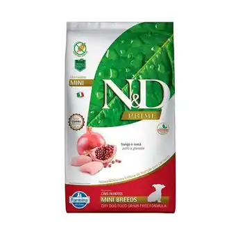 Petz Ração farmina n&d prime para cães filhotes de raças pequenas sabor frango e romã oferta