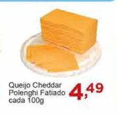 Queijo Cheddar Polenghi Fatiado cada 100g