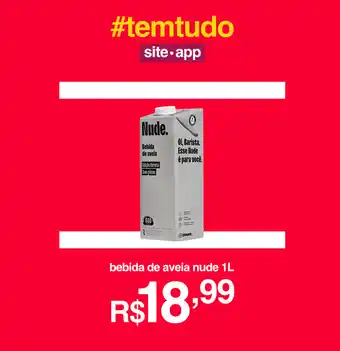 Lojas Americanas Bebida De Aveia Nude 1L oferta