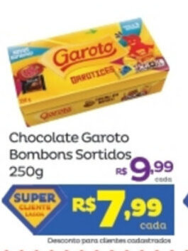 Super Lagoa Chocolate Garoto Bombons Sortidos 250g oferta