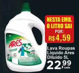 Rossi Supermercado Lava roupas Liquido Ares Diluido 1L oferta