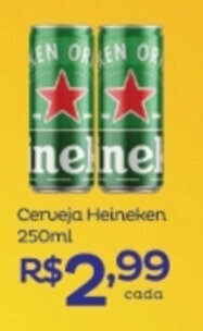 Super Lagoa Cerveja Heineken 250ml oferta