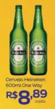 Super Lagoa Cerveja Heineken 600ml One Way oferta