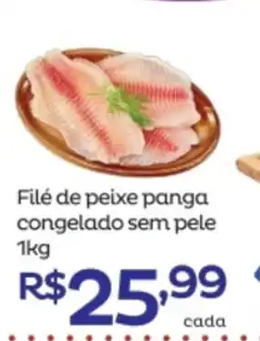File de peixe panga congelado sem pele 1kg