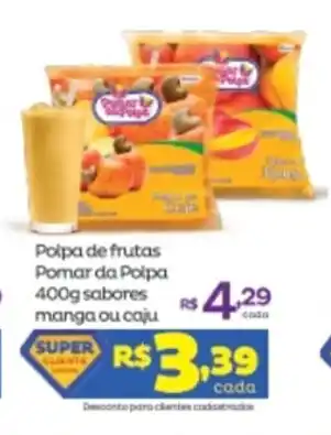 Polpa de frutas Pomar da Polpa 400g sabores manga ou caju