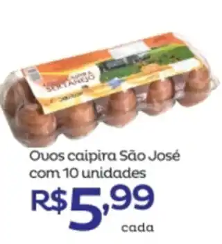 Super Lagoa Ovos Caipira Sao Jose com 10 unidades oferta